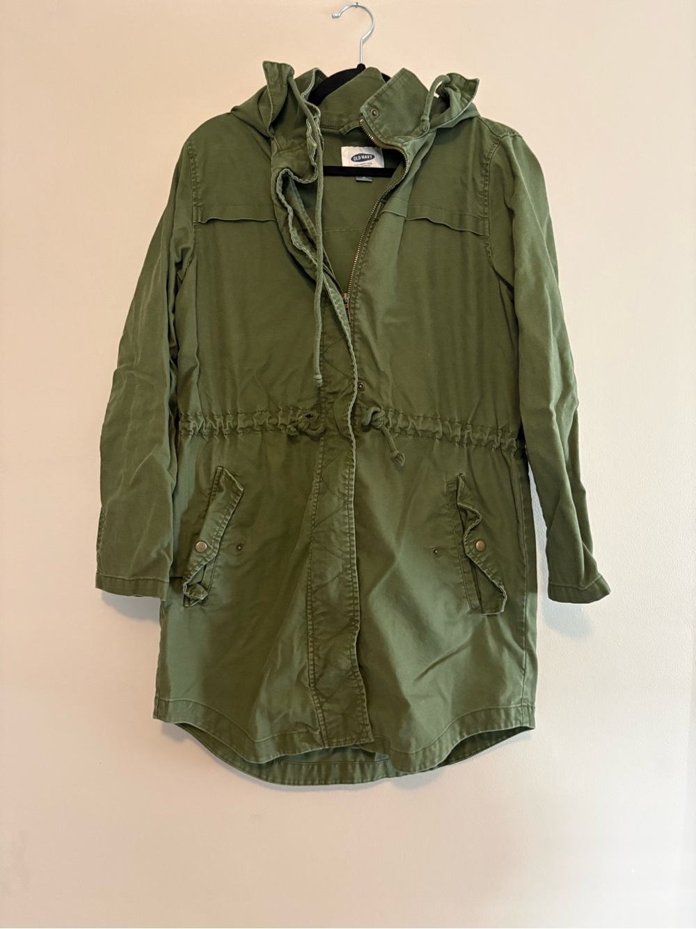 Old Navy Olive Green Hooded Utility Jacket